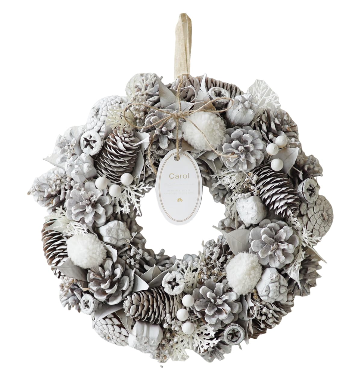 Amazon.co.jp: DEPOS デポス キャロル クリスマスリース 30㎝ ピュア